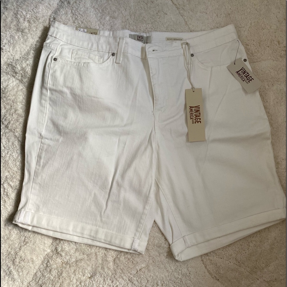 Vintage America Blues Boho Bermuda Shorts